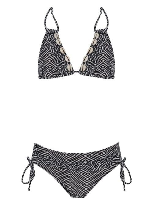 Lovekini Mona Zebra Pattern Kids Bikini With Ruffle Details