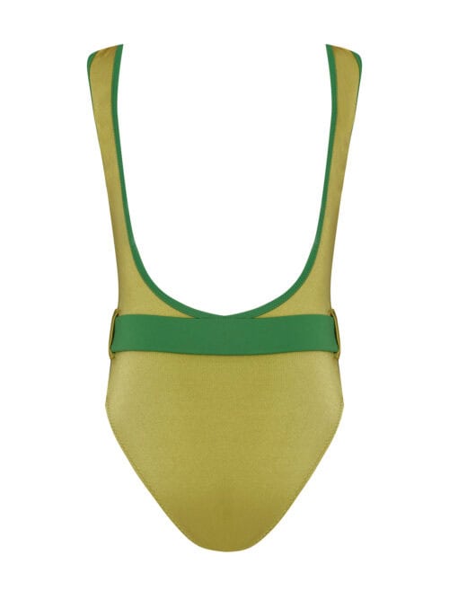 Alternative view of Emma Green Kids Swimsuit With Rose Gold Belt Buckle Accessory