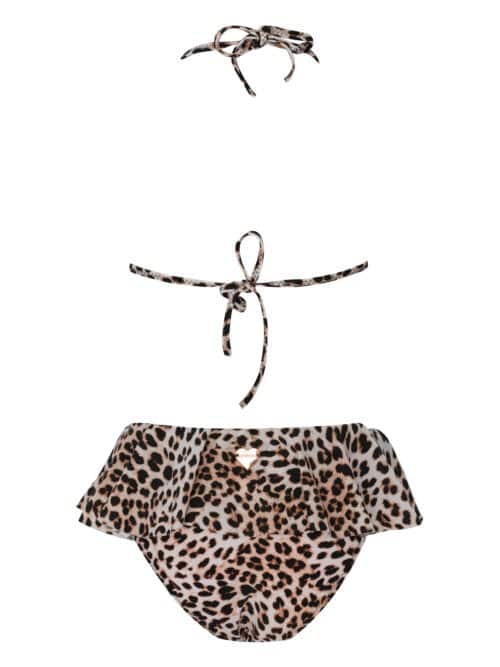 Alternative view of Silvia Leopard Pattern Kids Bikini With Rose Gold Chain Details