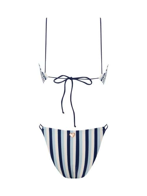 Alternative view of Alya Blue Stripe Bikini With Evil Eye Glass Beads Accessory