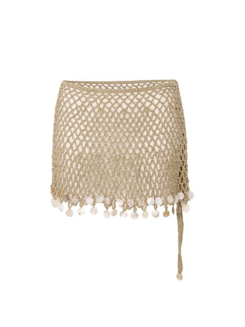 Lovekini Galia Handmade Macrame Skirt Embellished With Seashell Details