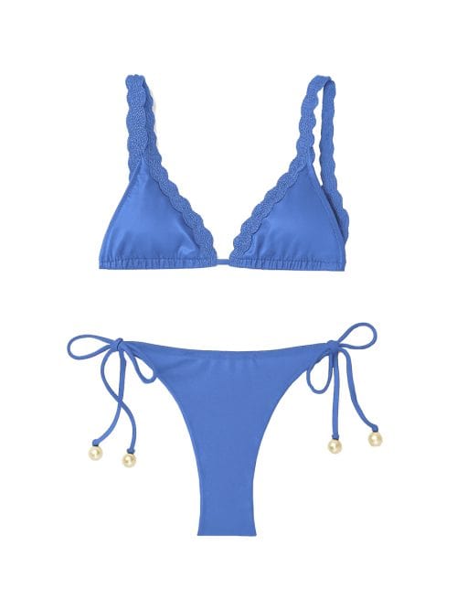 Marilla Blue Bikini – Macrame Details & Pearl