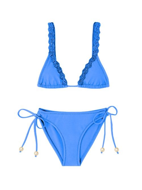 Marilla Blue Kids Bikini Macrame Detials & Pearl