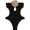 Rosalia Black Swimsuit Handmade Macrame Beige Rose
