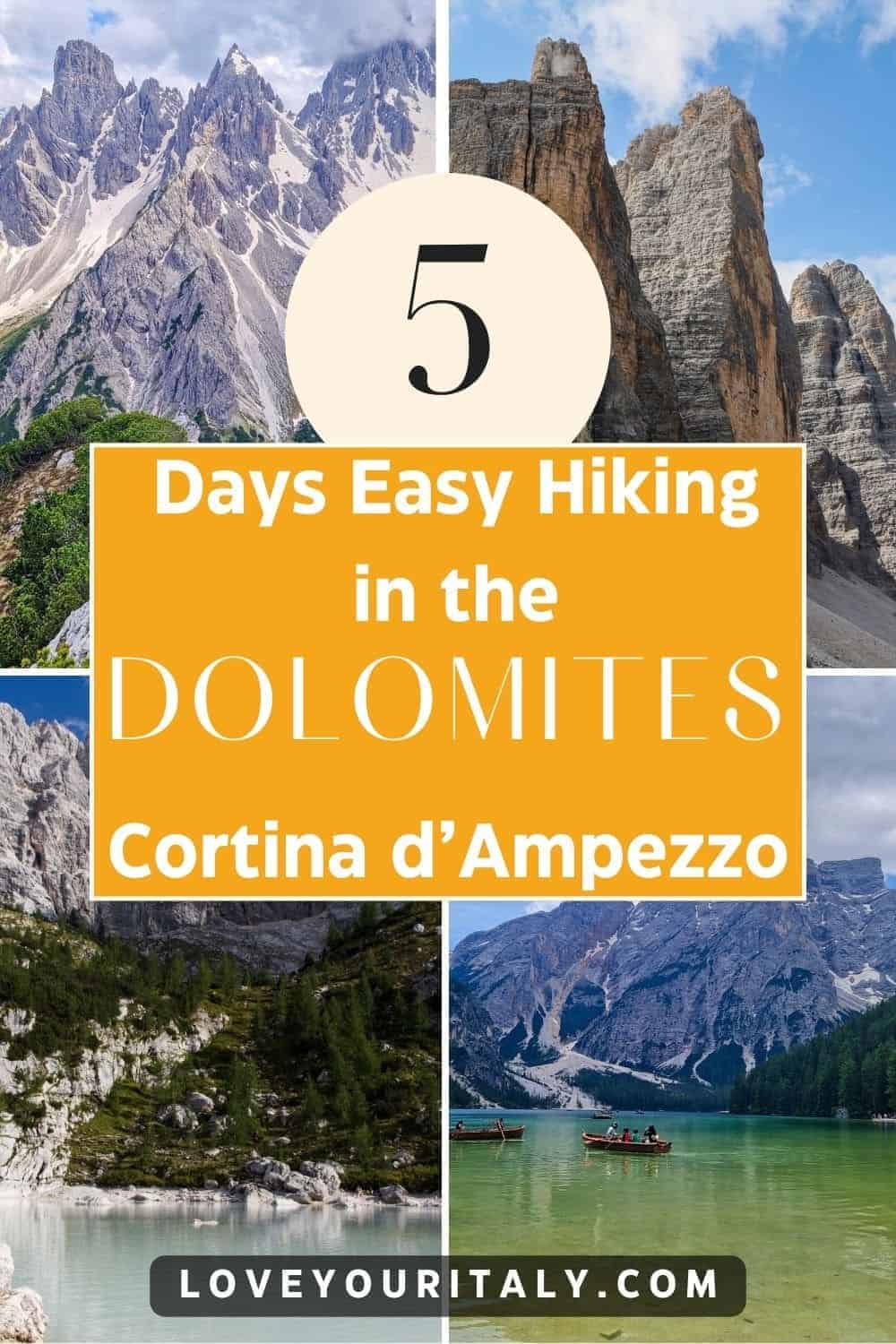 Dolomites Hiking Itinerary | Would you like to do some hiking in the Dolomites? Here's a great starter itinerary for 5 days of hiking and exploring the Dolomites around Cortina d'Ampezzo! | Dolomites hiking trip | summer | trails