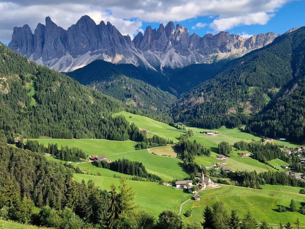 dolomites july val di funes from top