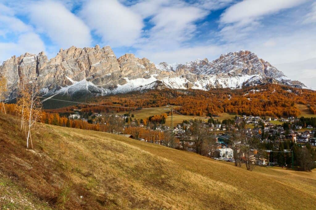 dolomites november cortina view from top left side