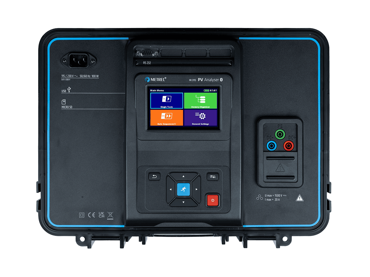 Metrel MI 3115 PV Analyser — PV-Prüfgerät mit I/U-Kennlinienmessung und WiFi-Ferneinheit
