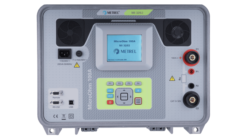 Metrel MI 3252 MicroOhm 100A Durchgangsprüfer im Koffer mit Prüfkabeln
