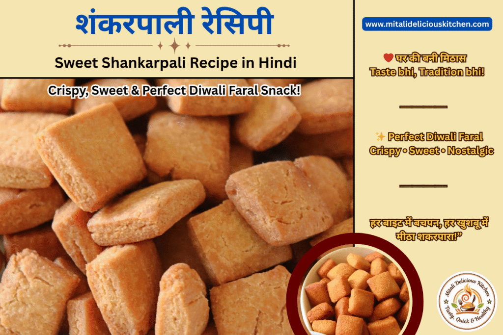 Sweet Shankarpali Recipe in Hindi मीठा शकरपारा Crispy & Sweet Diwali Faral Snack घर की बनी शंकरपाळी रेसिपी