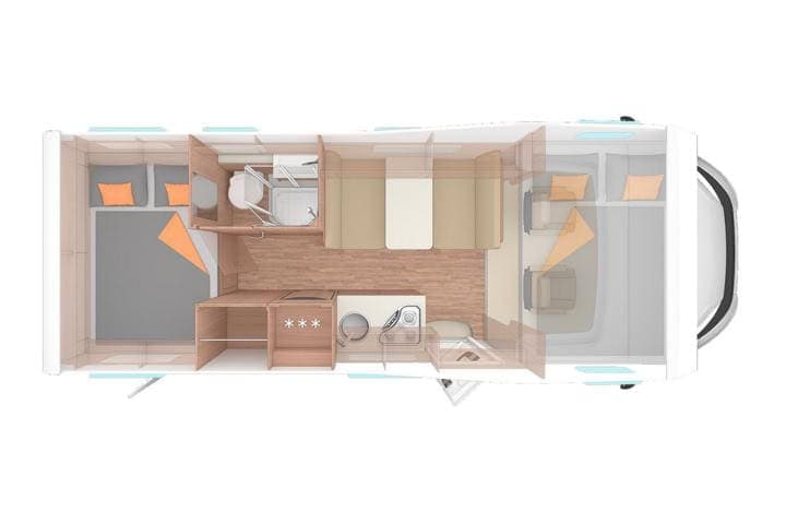 Hochwertiger Moon Camper Innenraum, modern ausgestattet, ideal für Camping und Vanlife.