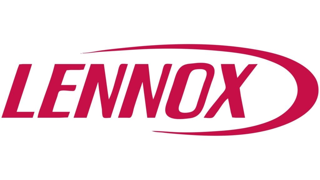 The Lennox logo, in bold red letters with a swoosh from the "X," reflects trusted, guaranteed HVAC and plumbing service excellence.