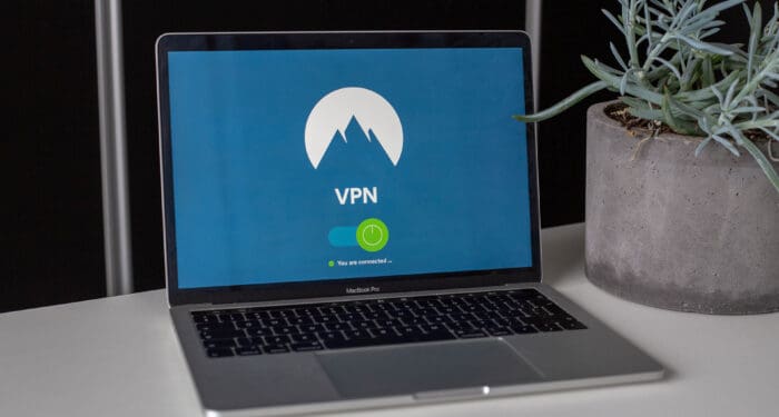 VPN on laptop screen