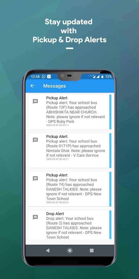 Stay updated with Pickup & Drop Alerts