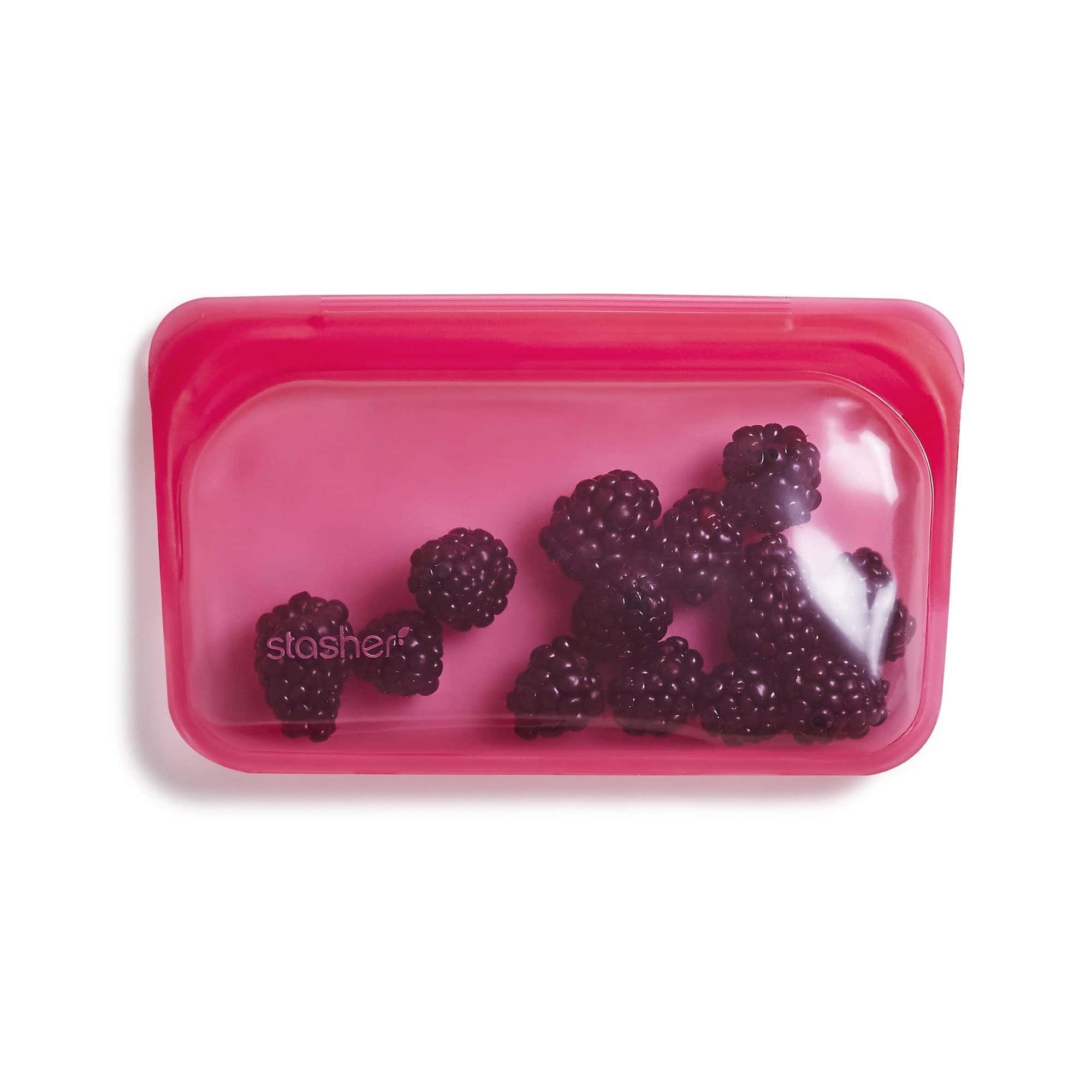 Stasher 矽膠密封袋 Snack - Raspberry