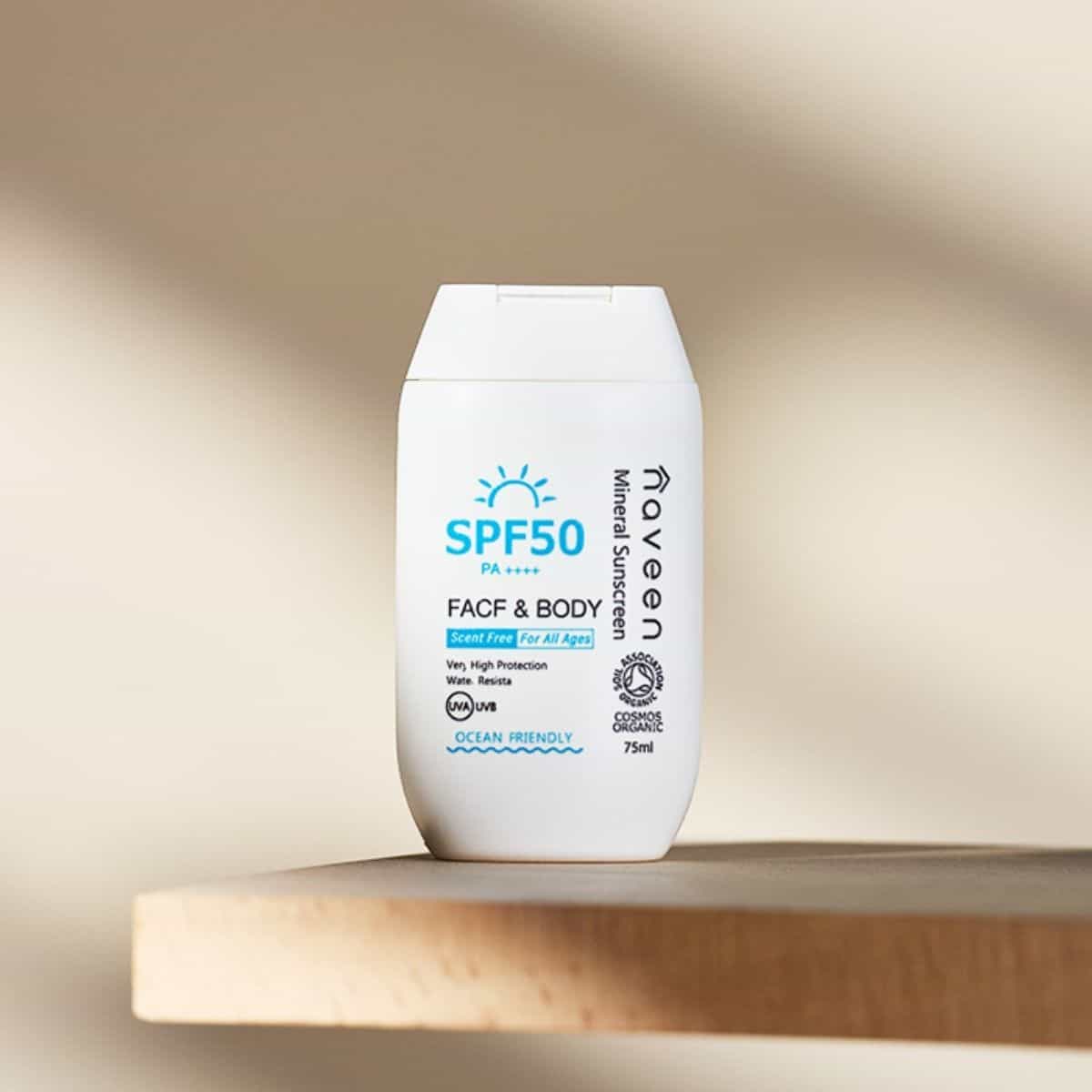 Naveen 輕透抗汗物理防曬乳 SPF50（臉部及全身適用） - Image 3