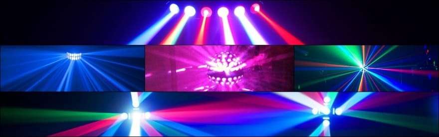 Verlichting huren. Verhuur lichteffecten en disco verlichting huren kan bij PartyDJ uit Aalst, Oost Vlaanderen