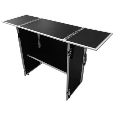 DJ Booth Huren. Road Ready DJ Booth (Wood) Te Huur - Stijlvol Houten DJ Meubel | Ruimte voor 3 Tabletop Toestellen. ProDJuser DJ Stand Opvouwbaar DJ meubel (hout). Verhuur van DJ tafel bij PartyDJ uit Aalst, Oost Vlaanderen.