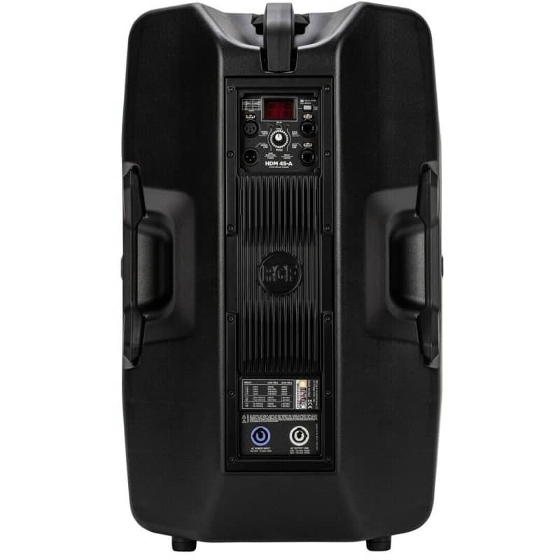 Verhuur van actieve fullrange dj luidspreker RCF HDM-45A speaker boxen huren. PartyDJ uit Aalst, Oost Vlaanderen.
