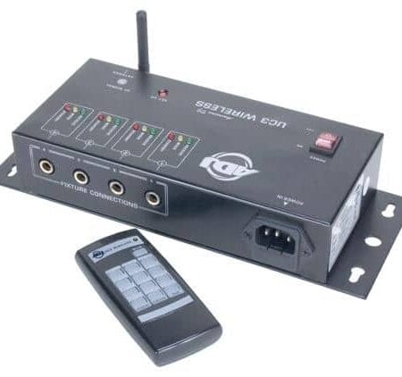 Verhuur van American DJ UC-3 wireless lichtsturing. Draadloze controller voor DMX Lichteffecten huren kan bij PartyDJ uit Aalst, Oost Vlaanderen.