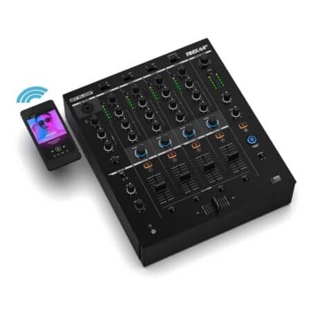 Bluetooth DJ mixer huren. Verhuur van Reloop RMX-44BT mengpaneel met bluetooth. Mengtafel te huur bij PartyDJ uit Aalst, Oost Vlaanderen.