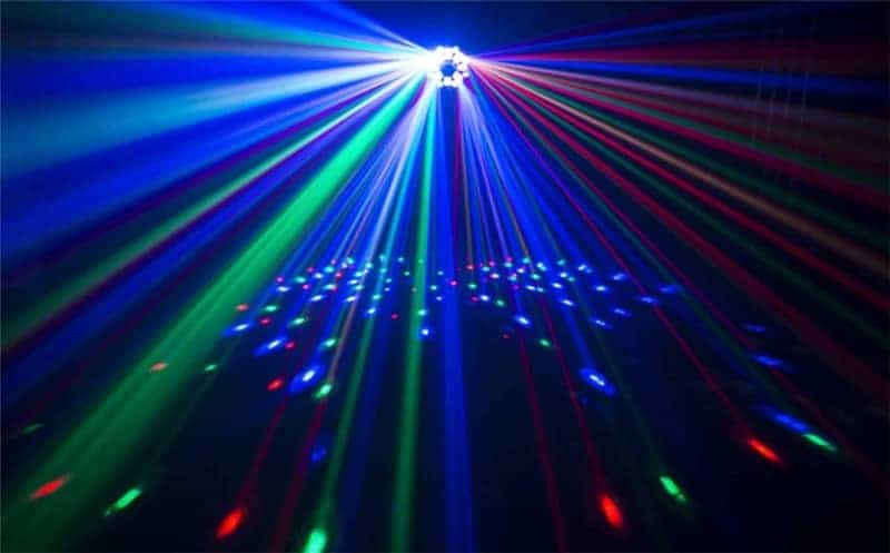 Verhuur van complete lichtshow Chauvet DJ Swarm FX. 4-in-1 lichteffect huren bij PartyDJ uit Aalst, Oost Vlaanderen