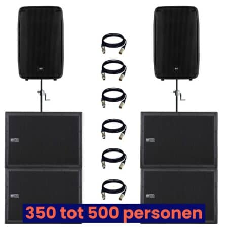MaxiSound Pro geluidsset huren voor feesten tot 500 personen. Krachtig geluid met diepe bas, geschikt voor grote evenementen. Boek nu deze fuifset voor een knallende fuif! Klankset huren bij PartyDJ uit Aalst, Oost-Vlaanderen.