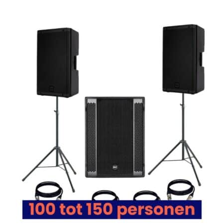 Verhuur PartySound Pro klankset voor feesten tot 150 personen. Krachtige geluidsset huren met subwoofer, perfect voor feesten, evenementen en DJ-sets. PartyDJ uit Aalst, Oost-Vlaanderen.