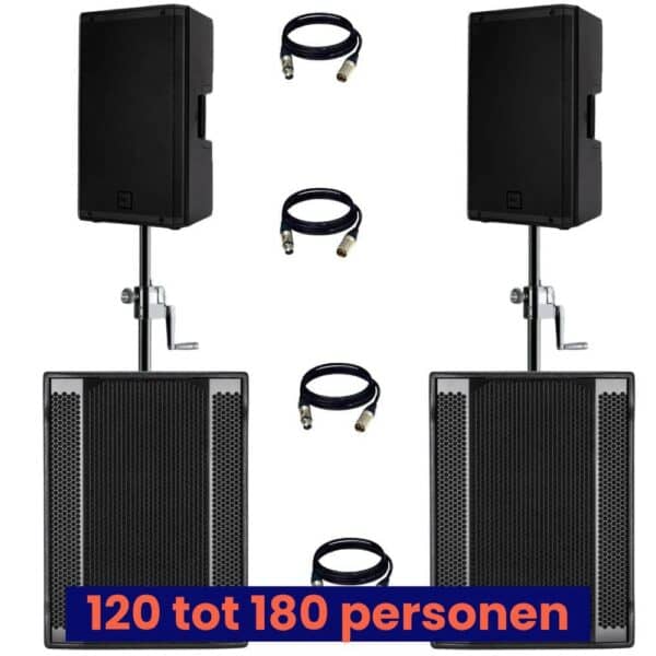 SoundMax Power Party Set huren voor feesten tot 180 personen. Krachtig geluid met subwoofers, perfect voor grote evenementen. Huur vandaag nog voor een knalfeest! PartyDJ uit Aalst, Oost-Vlaanderen.