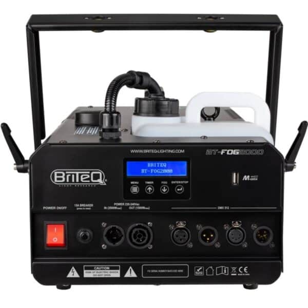 Huur nu de Briteq BT-FOG2000, een krachtige 2000W rookmachine met continue rookuitstoot. Perfect voor festivals, concerten, fuiven en meer. Flexibel in gebruik.