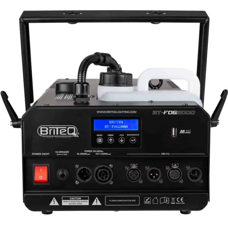 Huur nu de Briteq BT-FOG2000, een krachtige 2000W rookmachine met continue rookuitstoot. Perfect voor festivals, concerten, fuiven en meer. Flexibel in gebruik.