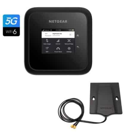 Huur de Netgear Nighthawk M6 5G router met WiFi 6 voor supersnel mobiel internet. Tot 32 apparaten & 13 uur autonomie. Perfect voor events & livestreams. Netgear Nighthawk M6 – Mobiele 5G Router Huren met WiFi 6 | Tot 32 apparaten