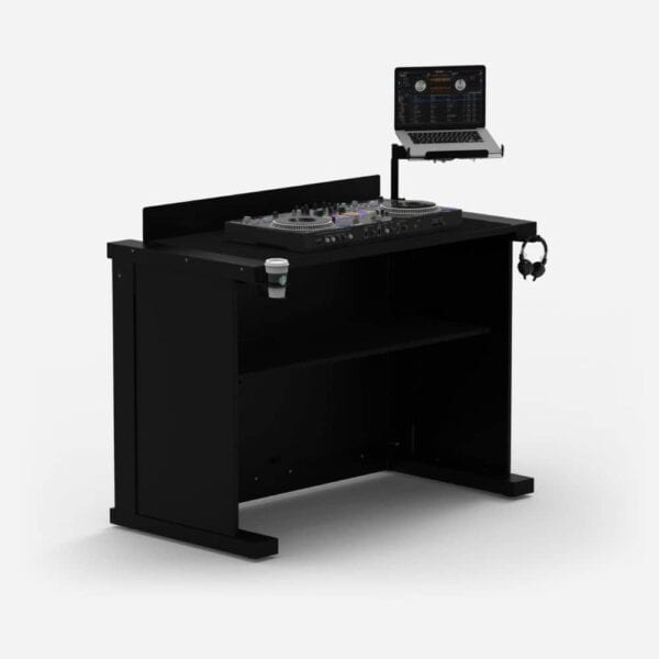 Huur de stijlvolle Humpter B3 DJ booth in het zwart. Snel op te bouwen, modulair en perfect voor elke DJ-configuratie. Professioneel & exclusief!