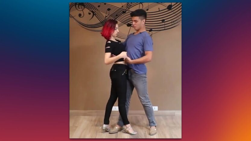 Pareja bailando zouk, mostrando los pasos básicos del baile.
