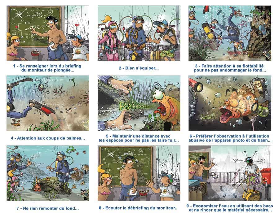 Eco Geste Plongeur Partie Dessin Uniquement