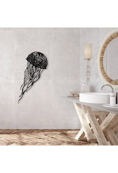 Decoration murale en metal meduse acier 2