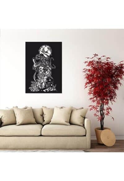 Decoration murale en metal tableau ocean life acier 1