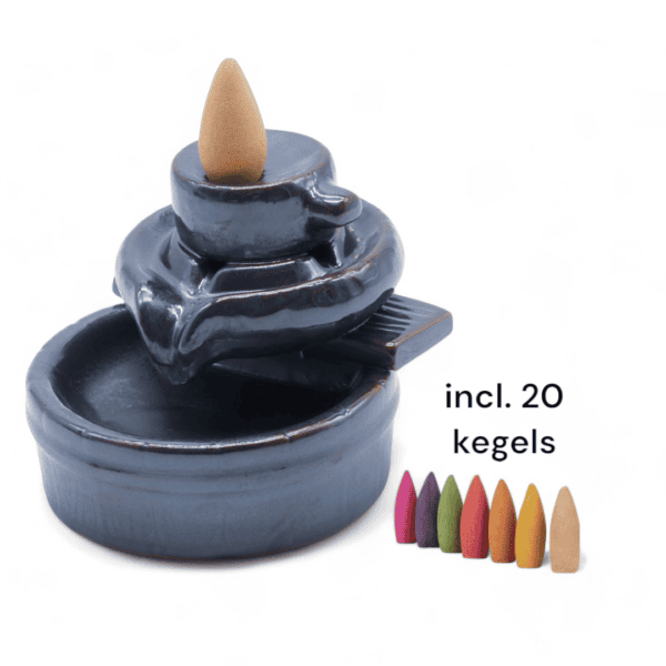 Backflow Wierookhouder theekop 12cm incl wierookkegels