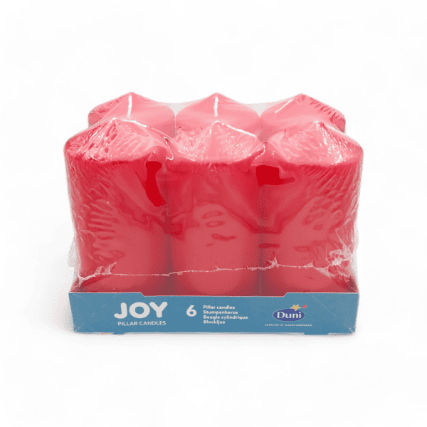 Duni Cilinderkaarsen Rood 6st 13x6cm