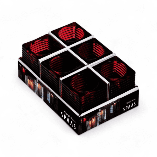 Spaas 6 Highlight square Glas Kaarsenhouders Wijnrood