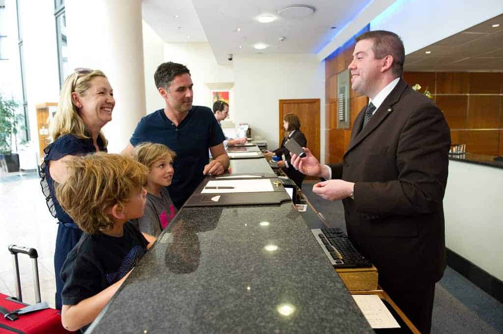 Face to face check in allows your employees to interact with hotel guests and evaluate any safety concerns