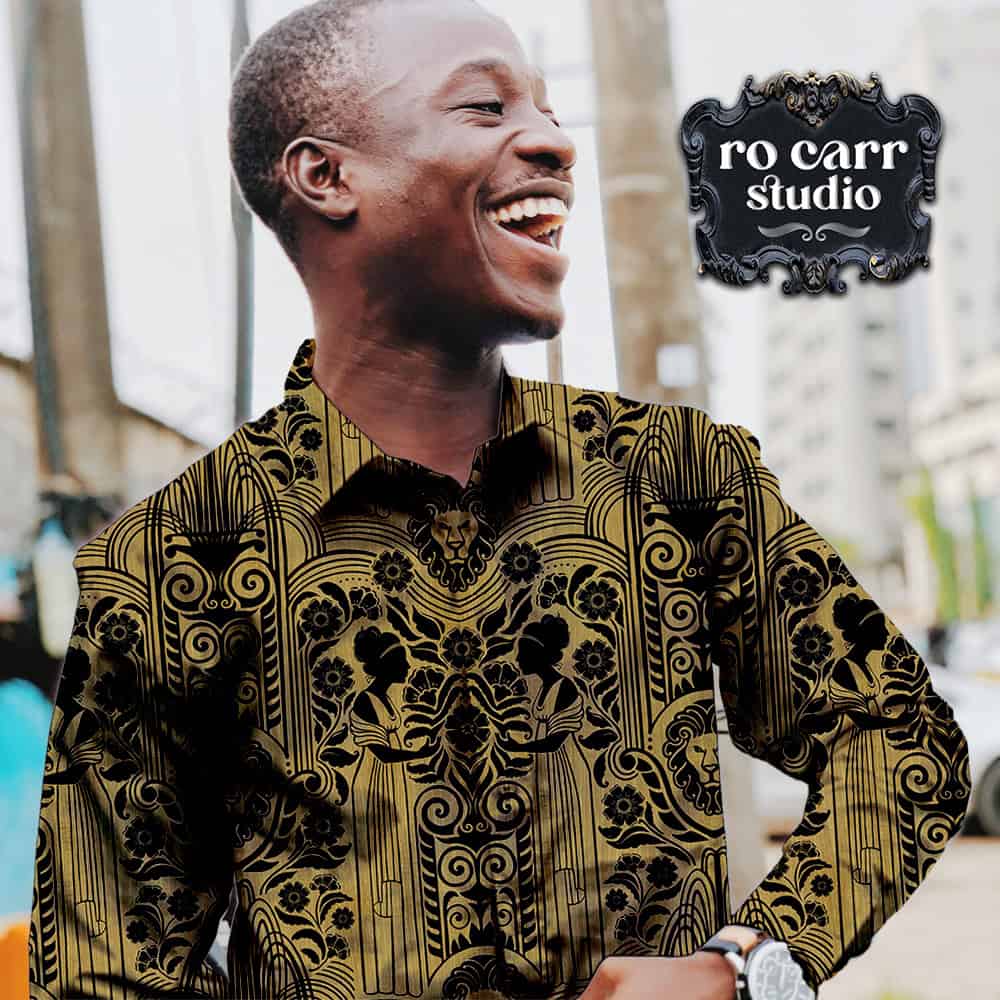 Men's shirt printed with the pattern.