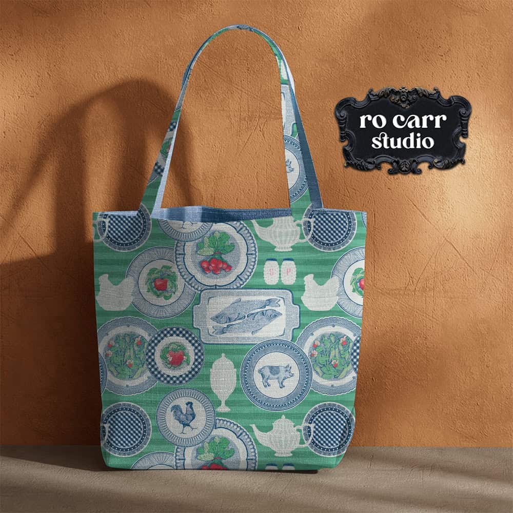 Mockup fabric tote bag printed with the featured design.