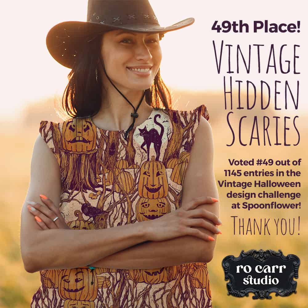 49th Place! Vintage Hidden Scaries placed #49 out of 1145 entries in Spoonflower's Vintage Halloween design challenge!