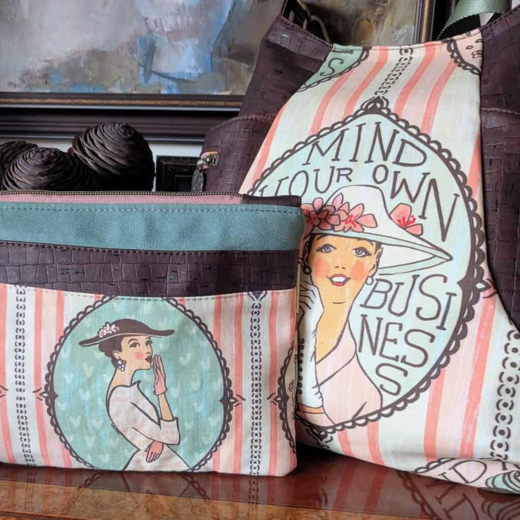 Tote bag and small bag, handmade by sewist, Andrea Akkad.