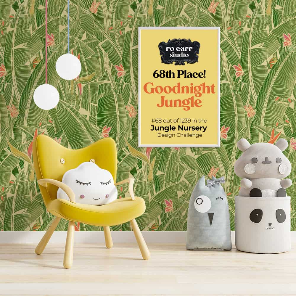 68th Place, Goodnight Jungle. #68 out of 1239 entries in the Jungle Nursery design challenge.