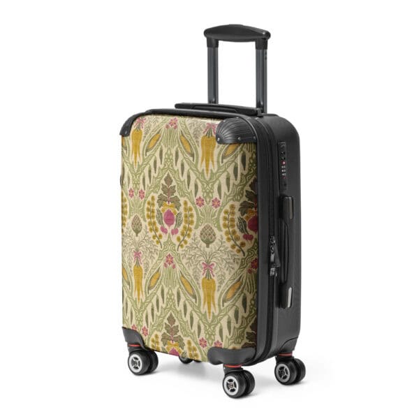 Heirloom & Bloom suitcase, three-quarter angle view.