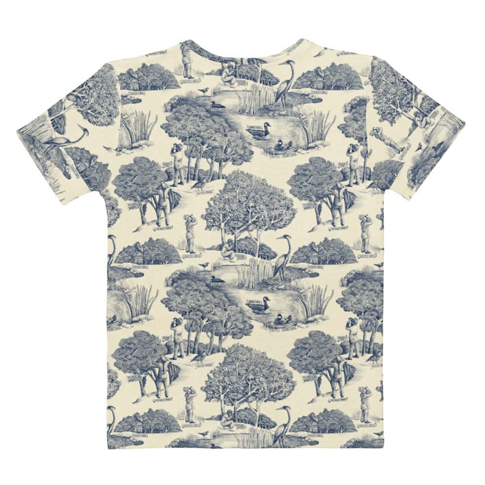 Birds & Birders tee, back view.