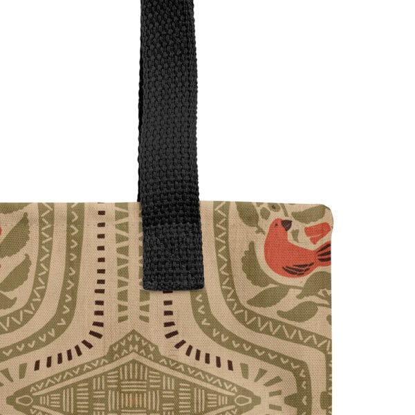 Boho Terrarium tote bag, tribal pattern detail view.
