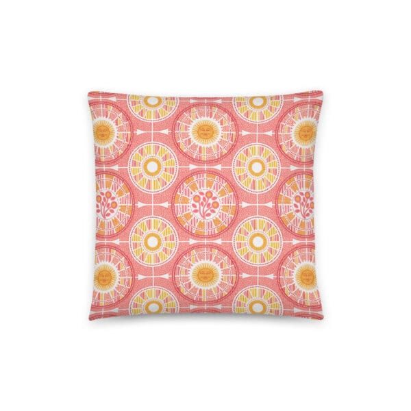 14x14 pillow, back side printed with Tour de Citrus.